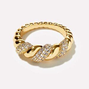 Ana Luisa Rope Pave Ring, Size 6